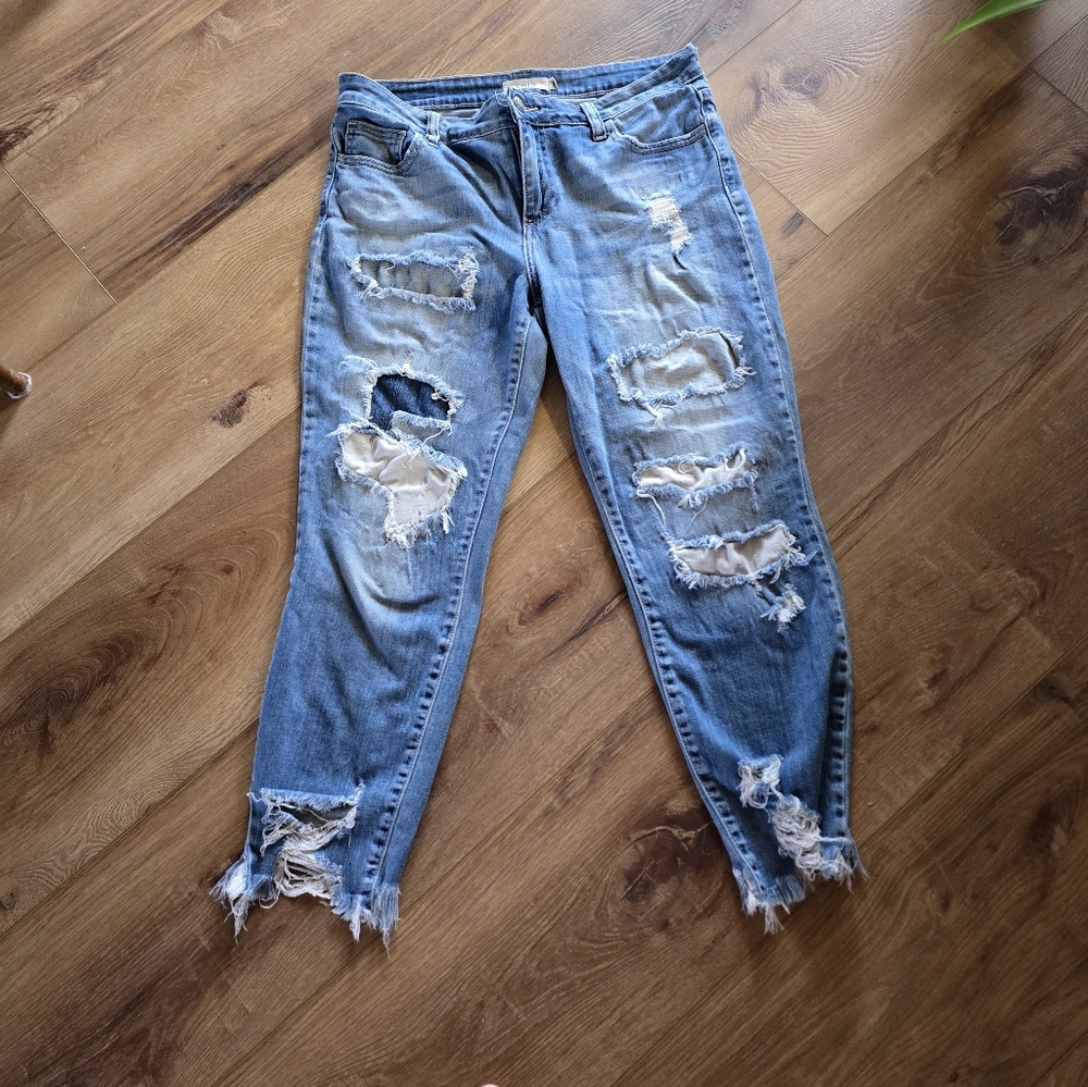 Cello Light Blue Distressed Skinny Jeans